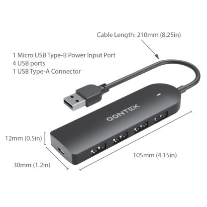Qontek SuperSpeed USB Hub with Power Input Port - Image 7